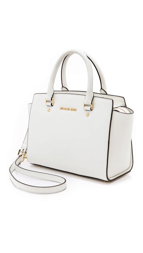 michael kors selma white satchel
